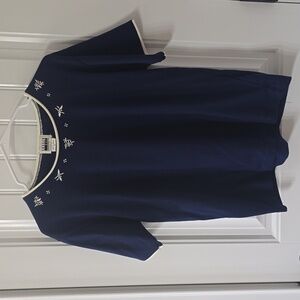 5 For 25 Leslie Fay Women's Navy Shirt Small